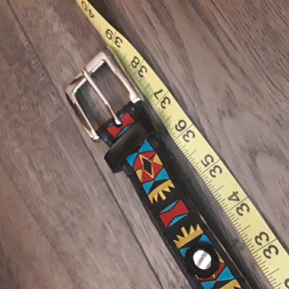 Patterned Multicolored Belt with round mirrors M/L - Picture 4 of 8